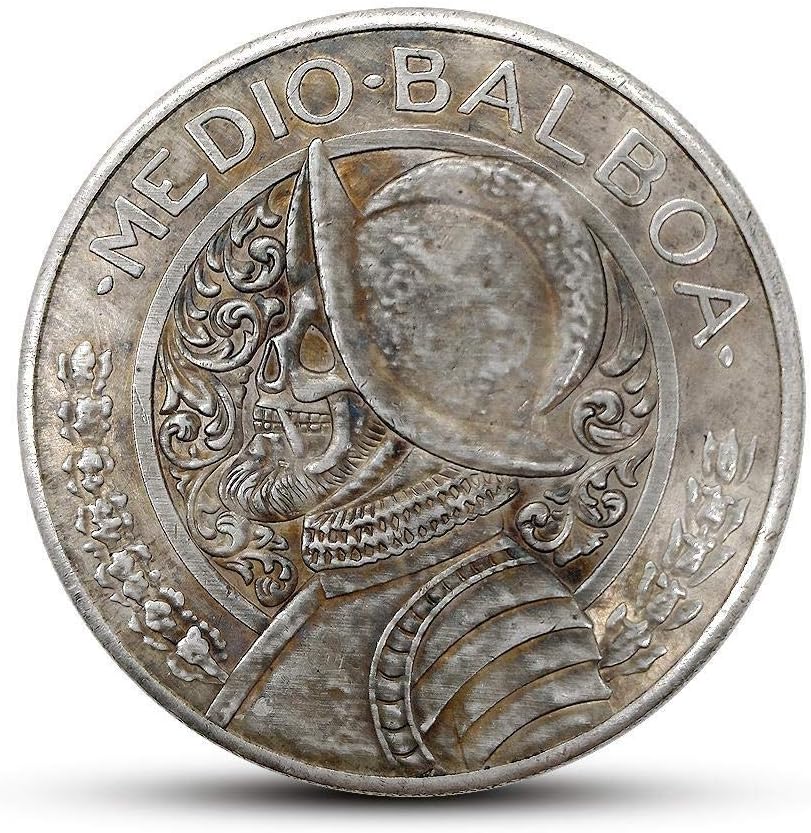jduao Silver dollar silver coin collection white copper and silver coins antique Panama diameter 38MM coins