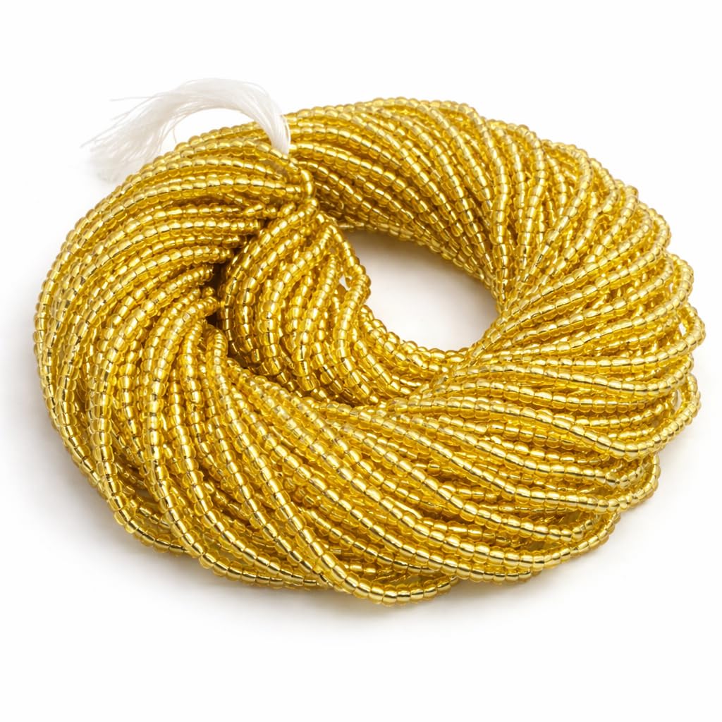 Perlin Seed Beads 2mm Preciosa Ornela Czech 900Pieces CZ Glass Beads 11/24 on Multiple Strands (Gold Silver Indentation) — image 1