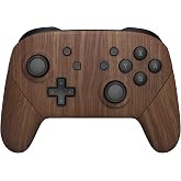 eXtremeRate Wood Grain Faceplate Backplate Handles for Nintendo Switch Pro Controller, Soft Touch Grip Replacement Housing Shell Cover Buttons for Nintendo Switch Pro - Controller NOT Included