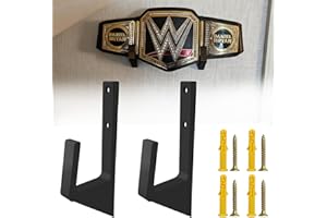 Agamino Wrestling Championship Belt Holder Wall Mount for WWE & AEW Belts, Heavy Duty Horizontal Display Organizer with Bottom Support for All Wrestling Title Belts, Perfect for Fans and Collector
