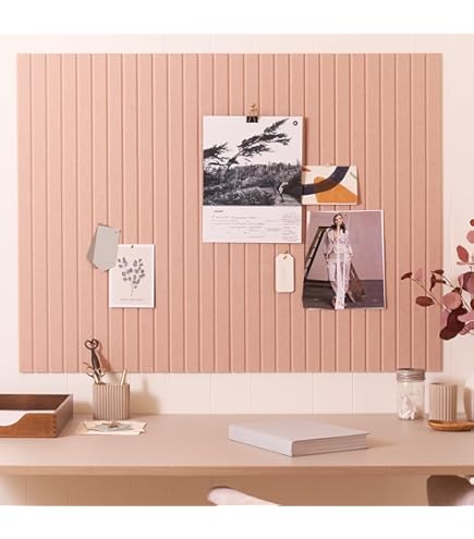 Felt Wall Tiles 12-Pack Large - Cork Board Alternative 48x36 Inches | Removable Adhesive & Push Pins Included Office Pin Board