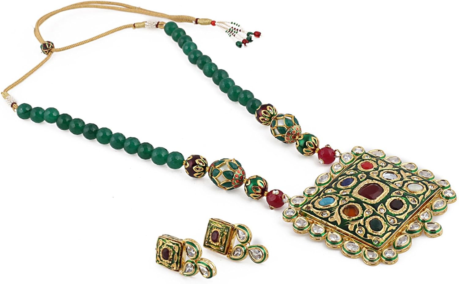 Online Store Aradhya Womens Stylish Kundan And Onyx Stone Necklace Set With Earrings Fitness Retailer C3s Oogvoormedia Nl