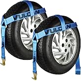 VULCAN Wheel Dolly Tire Harness with Flat Hooks - Bonnet Style - Classic Blue - 1,665 Pound Safe Working Load - 2 Pack