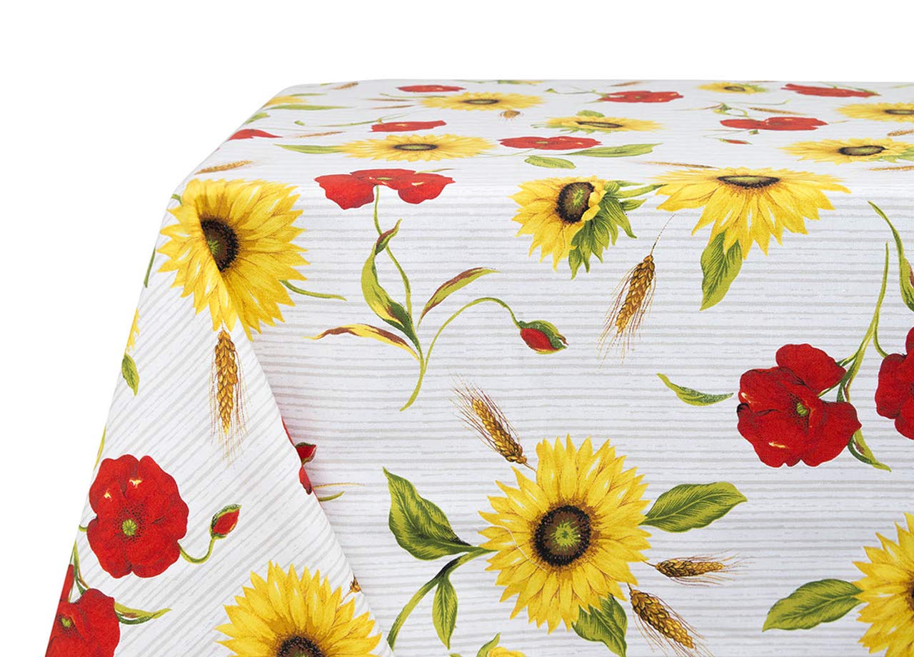 BIANCHERIAWEB Kitchen Tablecloth 140 x 180 cm with Sunflowers RP Design, Made in Italy, Table Cloth in 100% Cotton
