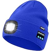 ATNKE LED Lighted Bluetooth Beanie Hat,USB Rechargeable 4 LED Wireless Music Running Headlamp Cap Gift for Men and Women
