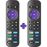 2 Pack Replacement Remote Control Only for Roku TV, Compatible for TCL Roku/Hisense Roku/Onn Roku/Sharp Roku/Philips Roku/Element Roku/Westinghouse Roku TVs (Not for Roku Stick, Box or Speaker)