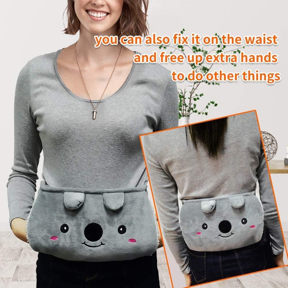 Dibikou Hot Water Bottle Belt, 1L wrap Around Wearable 3 in 1 Hot Water Bag with 130 cm Long Soft Waist Cover - Image 5