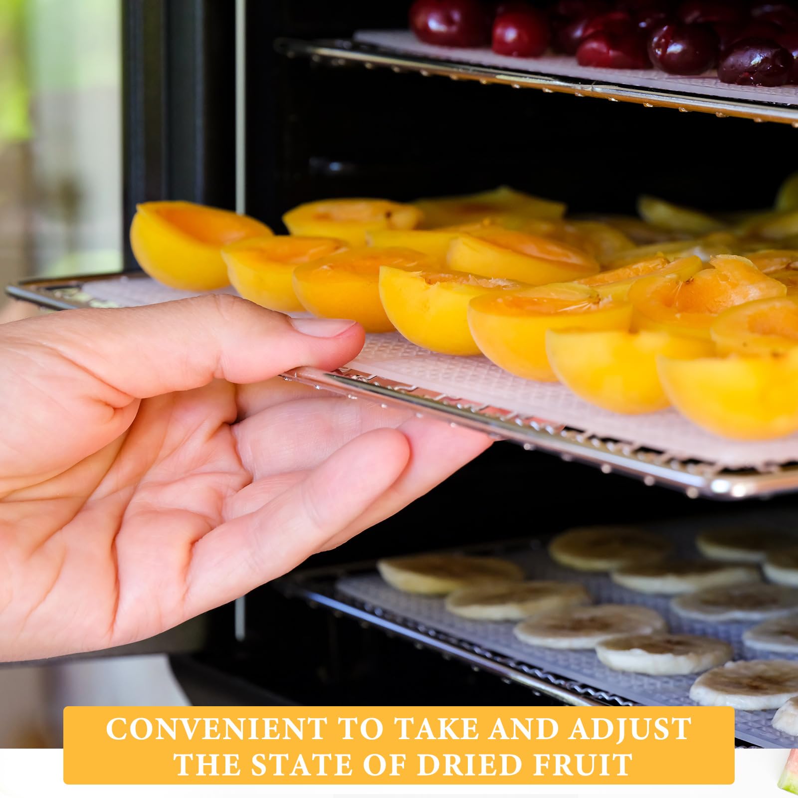 13 x 12 Inches Dehydrator Trays Compatible with CP267-FD Only Stainless Steel Dehydrator Drying Mesh Screens Stainless Steel Tray for Drying Fruit Food(4 Pcs)