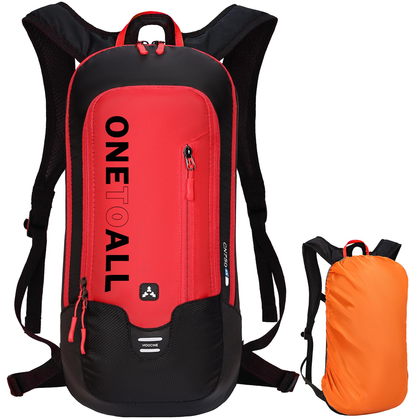 LOCAL LION Waterproof Bike Backpack, Cycling Rucksack with Rain Cover, 10L Breathable & Ultralight Running Bag for Hiking, Trekking, Skiing & Motorcycle, Red