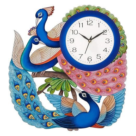 Buy RPARTS Peacock Style Wooden Wall Clock for Home Decor and Living