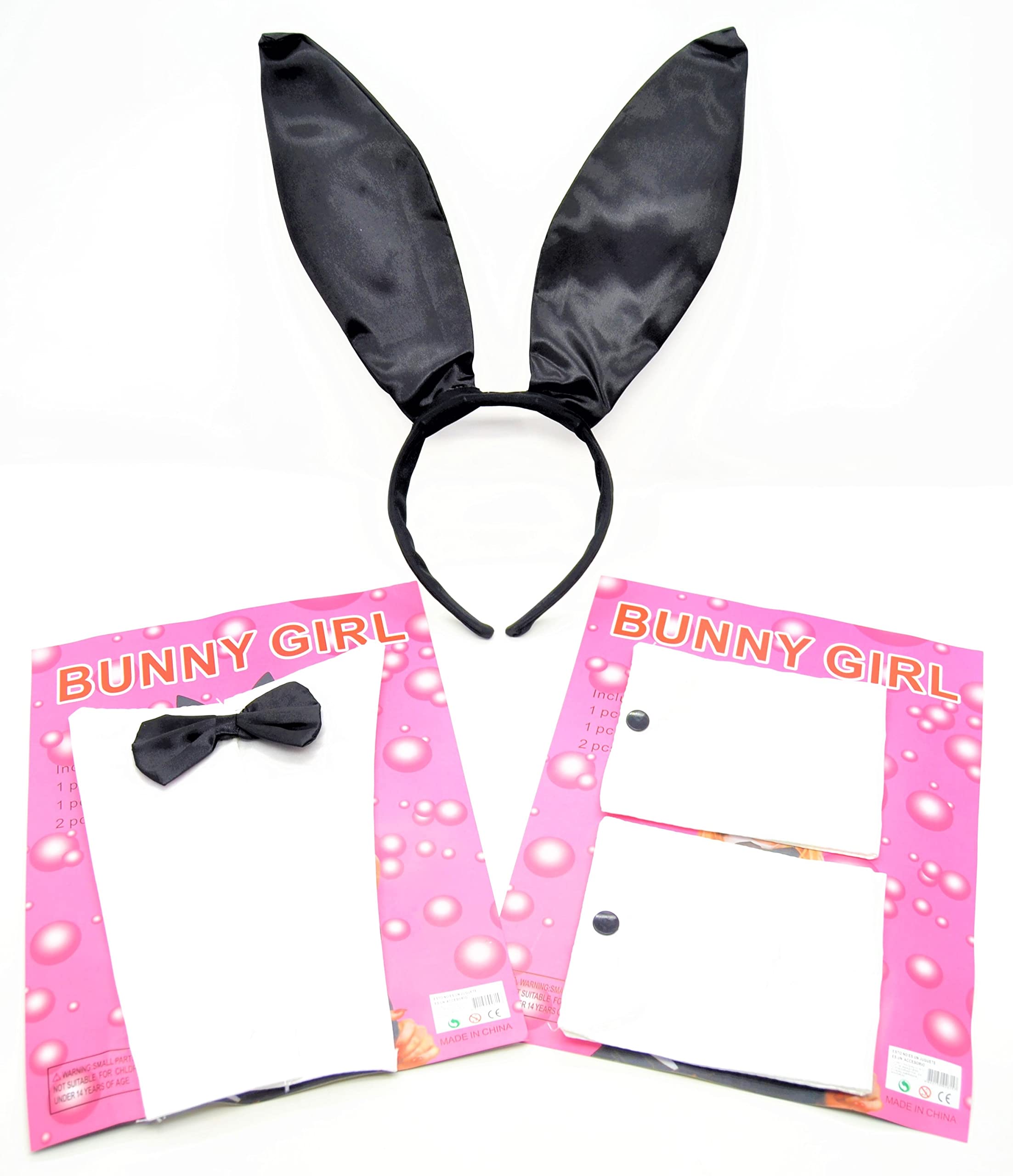 services PLAYBOY Play Boy Full Pack Rabbit and Bunny Ears Bow Tie Costume Cuffs Anime Halloween Party Plastic Mask for Night Party Women
