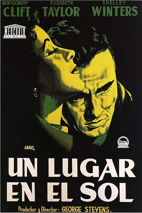Amazon Com A Place In The Sun Un Lugar En El Sol Vintage Montgomery Clift Elizabeth Taylor Movie Poster Canvas Print Posters Prints