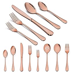 LIANYU 23-Piece Copper Silverware Set with Serving