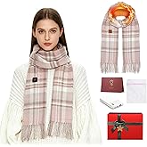 KWANCHOO Heated Scarf for Women Men Rechargeable, Electric Heating Neck Warmer 5000mAh Battery 3 Levels, Christmas Gift