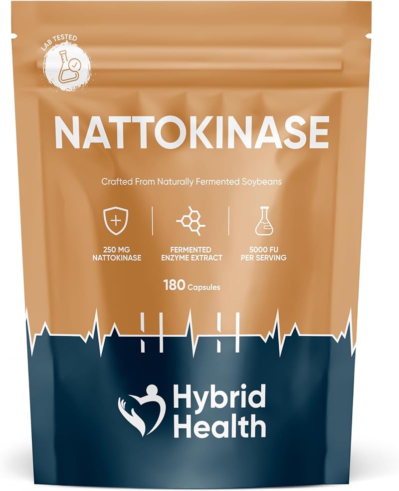 Hybrid Health Nattokinase 5000FU 250mg 180 Vegan Capsules 3-Month Supply