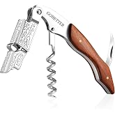 Wine Opener, Waiter Corkscrew Wine Key for Servers, Classic Rosewood | Stainless Steel, Wine Bottle Opener with Foil Cutter &amp; Cap Remover for Home Use, Servers, Waiters Bartenders and Wine Lovers