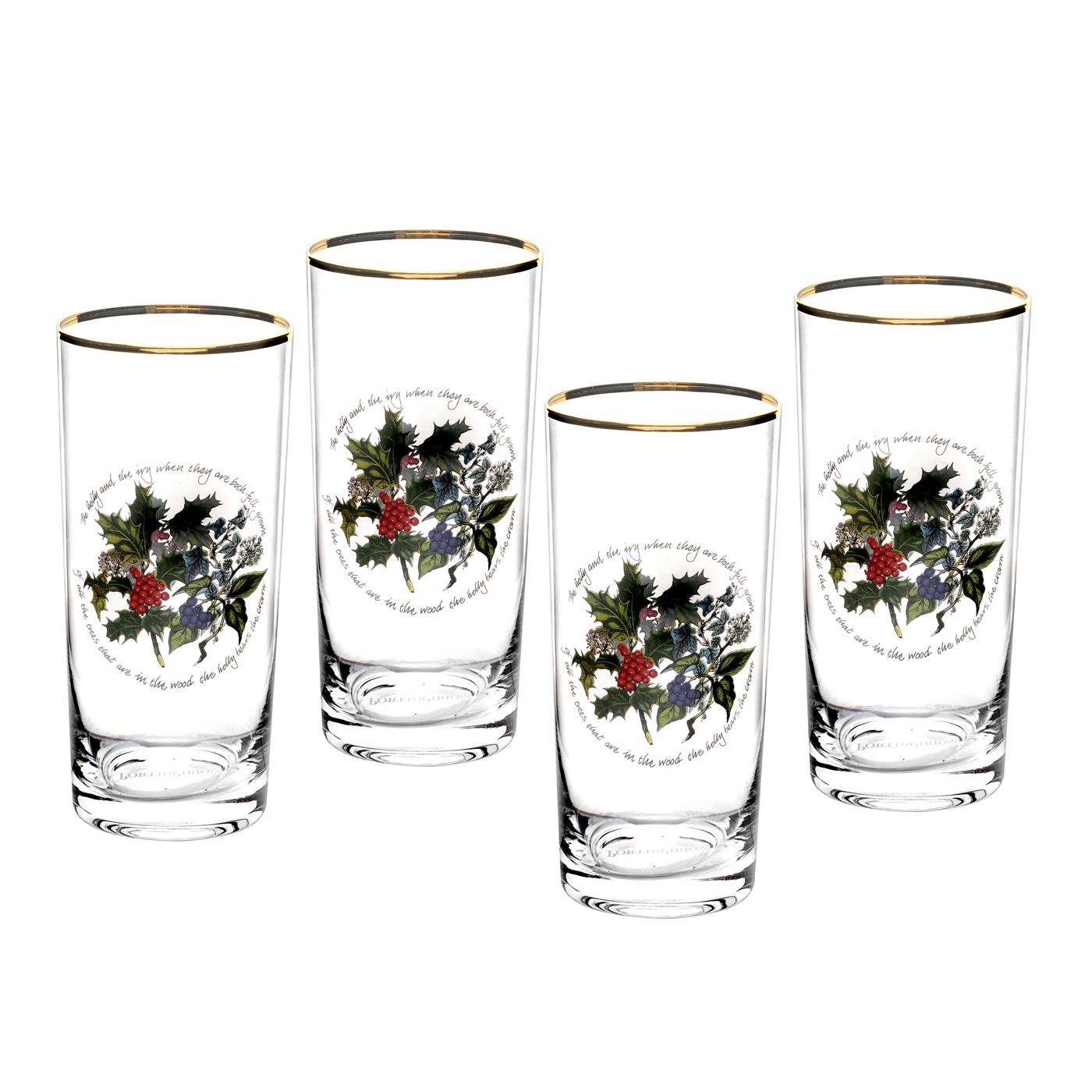 Portmeirion Home & Gifts HV5404-XP Hiball Glass S/4, Multi-Colour, 7.3 x 7.3 x 16 cm