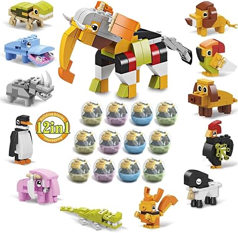 inFUNity - Juego de Huevos Sorpresa de Animales, Ladrillos compatibles con Regalos de Fiesta de Lego para niños, Bolsas de Relleno de Dulces, Suministros para Fiestas, premios de Carnaval: Amazon.com.mx: Juegos y