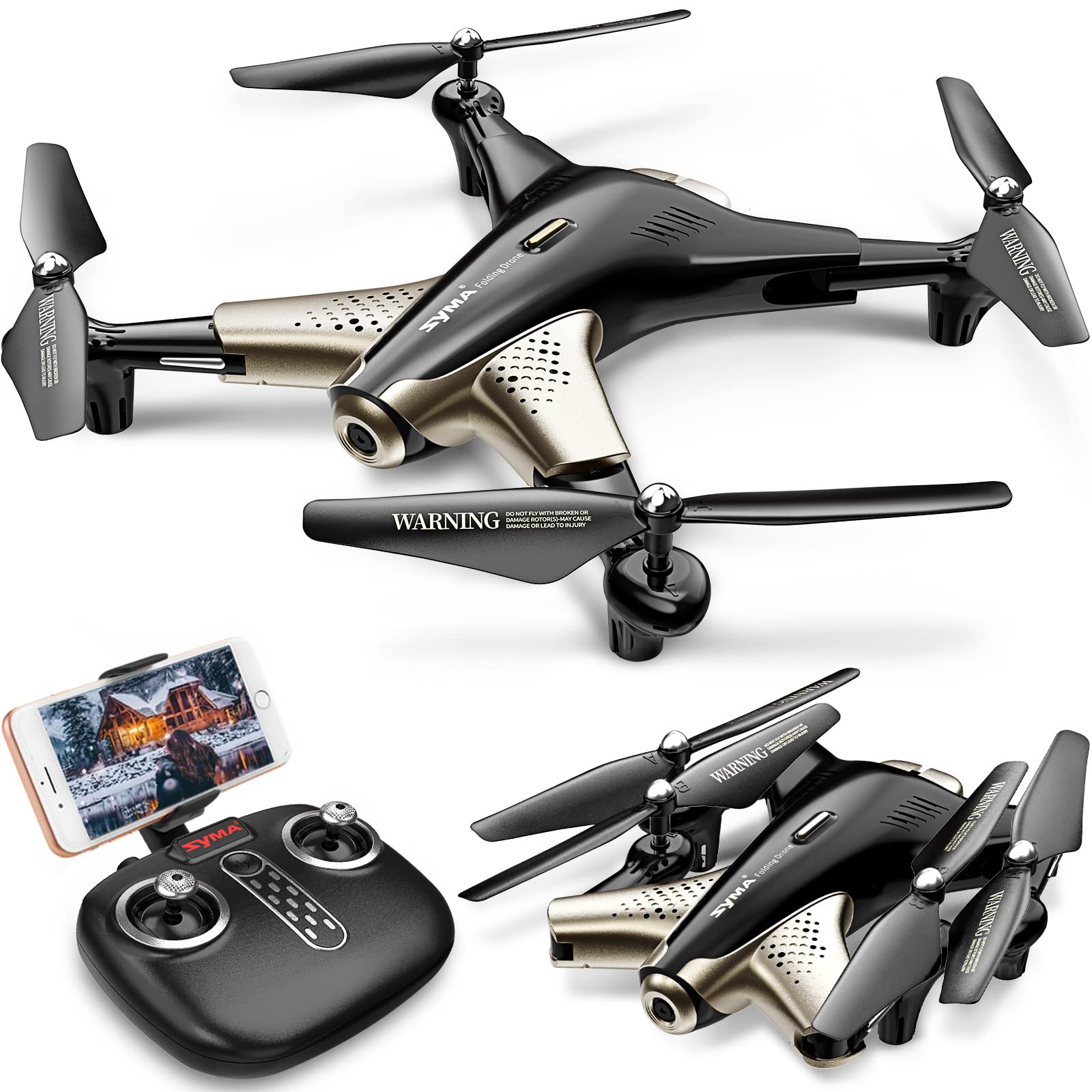 Photo 1 of SYMA Drone with 1080P FPV Camera,Optical Flow Positioning,Tap Fly,Altitude Hold,Headless Mode,3D Flips,2 Batteries 40mins Flying UFO Remote Control Quadcopter for Kids Beginners DAMAGED PKG
