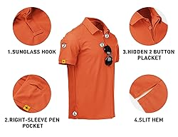 V VALANCH Short Sleeve Polo Shirts for Men Moisture