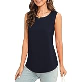 MEILANZJ Women's Sleeveless Chiffon Tank Top Business Casual Blouse Tunic Top
