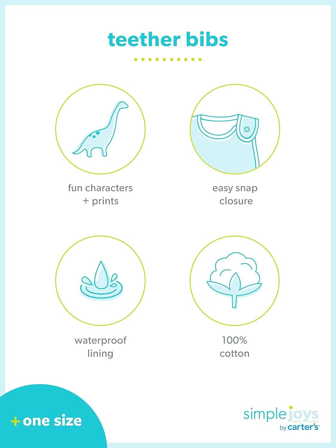 Simple Joys by Carter's Baby Boy's 7-Pack Teething Bib, Blue, One Size: Clothing