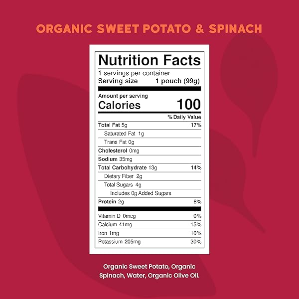 SERENITY KIDS, BABY FOOD SWEET POTATO SPINACH ORGANIC, 3.5 OUNCE
