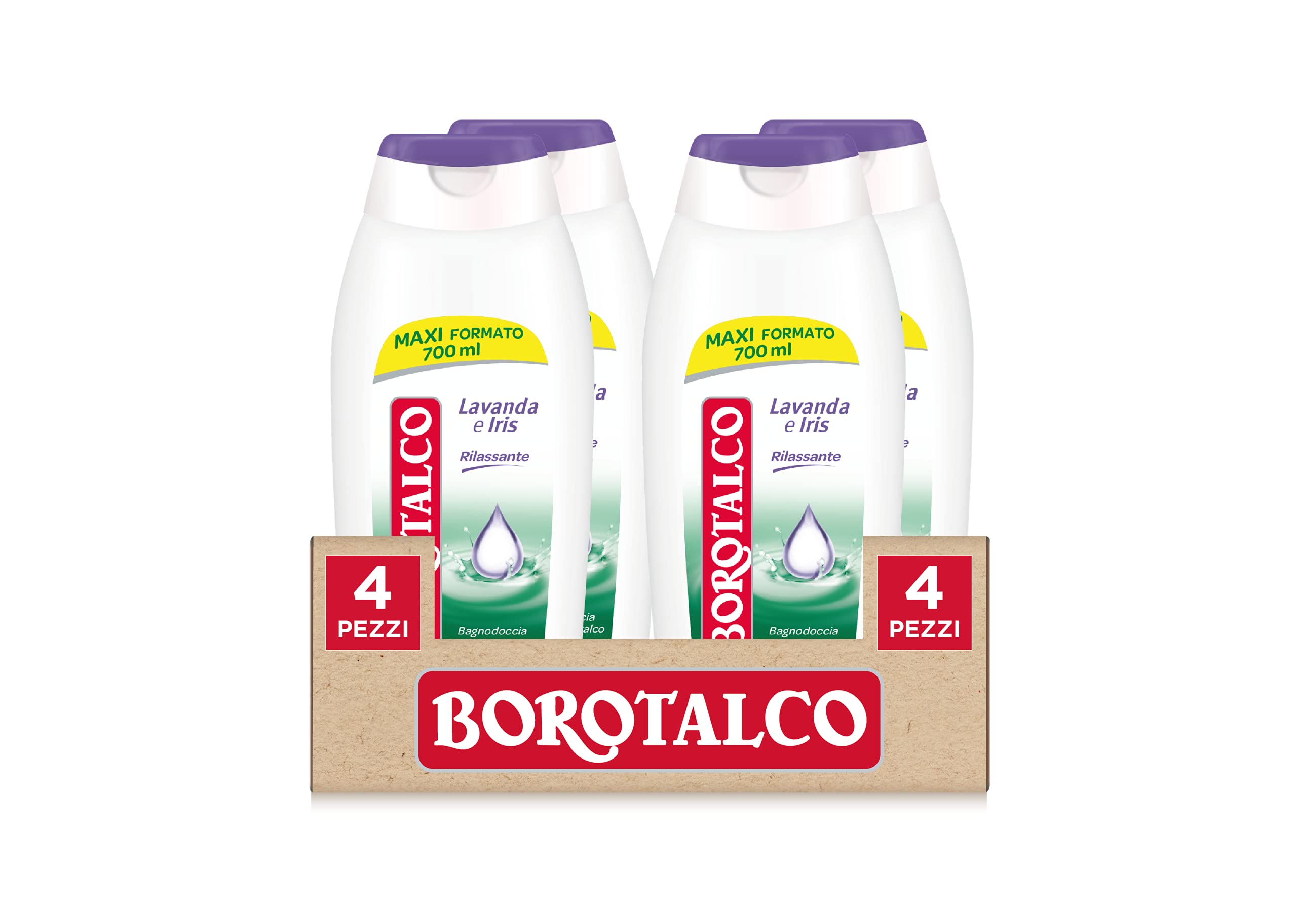 Borotalco Body Wash Fragrance Lavender and Iris, Refreshing Body Wash Body Wash Borotalco Effect on Skin, Great for Men and Women, Maxi Bottle Size 700 ml