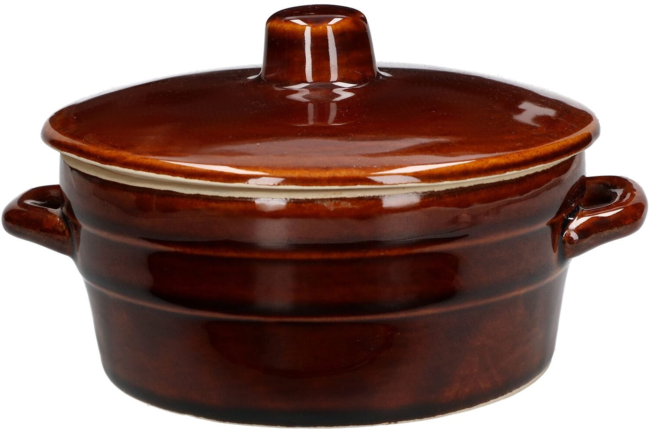 KOTARBAU® Ceramic Pot 1 Litre Stoneware Pot with Lid Serving Bowl Lard Pot Ceramic Bowl Casserole Dish Stoneware Round Small Glazed Casserole Dish