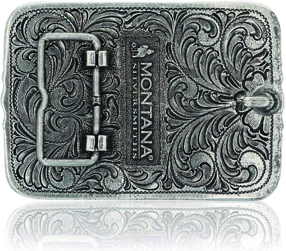 Montana Silversmiths Longhorn Collection Western Attitude Belt Buckle (Texas Longhorn - Tri-Color): Clothing