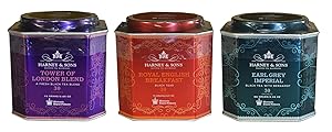 Harney & Sons Historic Royal Palaces Black Tea Collection Set of 3 - Tower of London, Royal English Breakfast, & Earl Grey Imperial