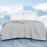 downluxe Cooling Comforter King Size, Cooling Blankets for Hot Sleepers, Cold Blanket, Summer Comforter with Q-Max>0.4 Arc-Chill Cooling Fiber, Light Grey