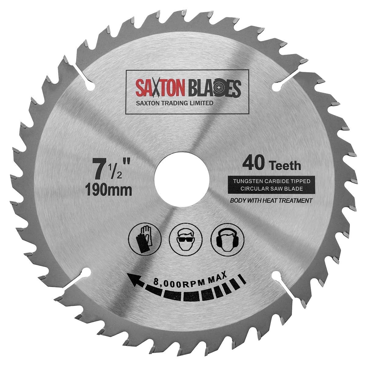 TCT19040T Saxton TCT Circular Wood Saw Blade 190mm x 30mm Bore x 40T for Bosch Makita Dewalt Fits