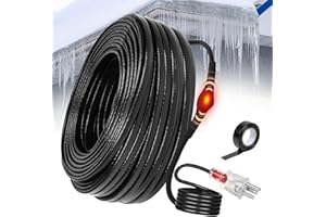 RYLPOINT 3FT~160FT Heat Tape for Water Pipes, -40°F Deicing Heating Cable,Thermostat Wire, Freeze Protected Water Pipe Heating Cable, Self Regulating Temperature, Heated Water Hose, 120V 8W/ft (15FT)
