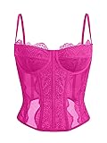 Dealmore Corset Tops For Women Going Out Lace Mesh