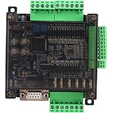 Industrial Control Board PLC, Analog Input Output Module with RS485 Communication 24V DC 1A 6AD 2DA 8000 Steps Memory for Industrial Automation Control Systems