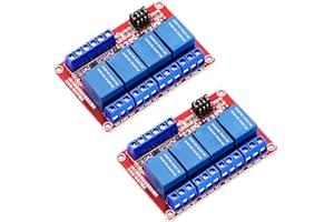 DaFuRui 4 Channel 5V Relay Module 2Pack 5V Relay Board with Optocoupler Support High/Low Level Trigger for Arduino Relays