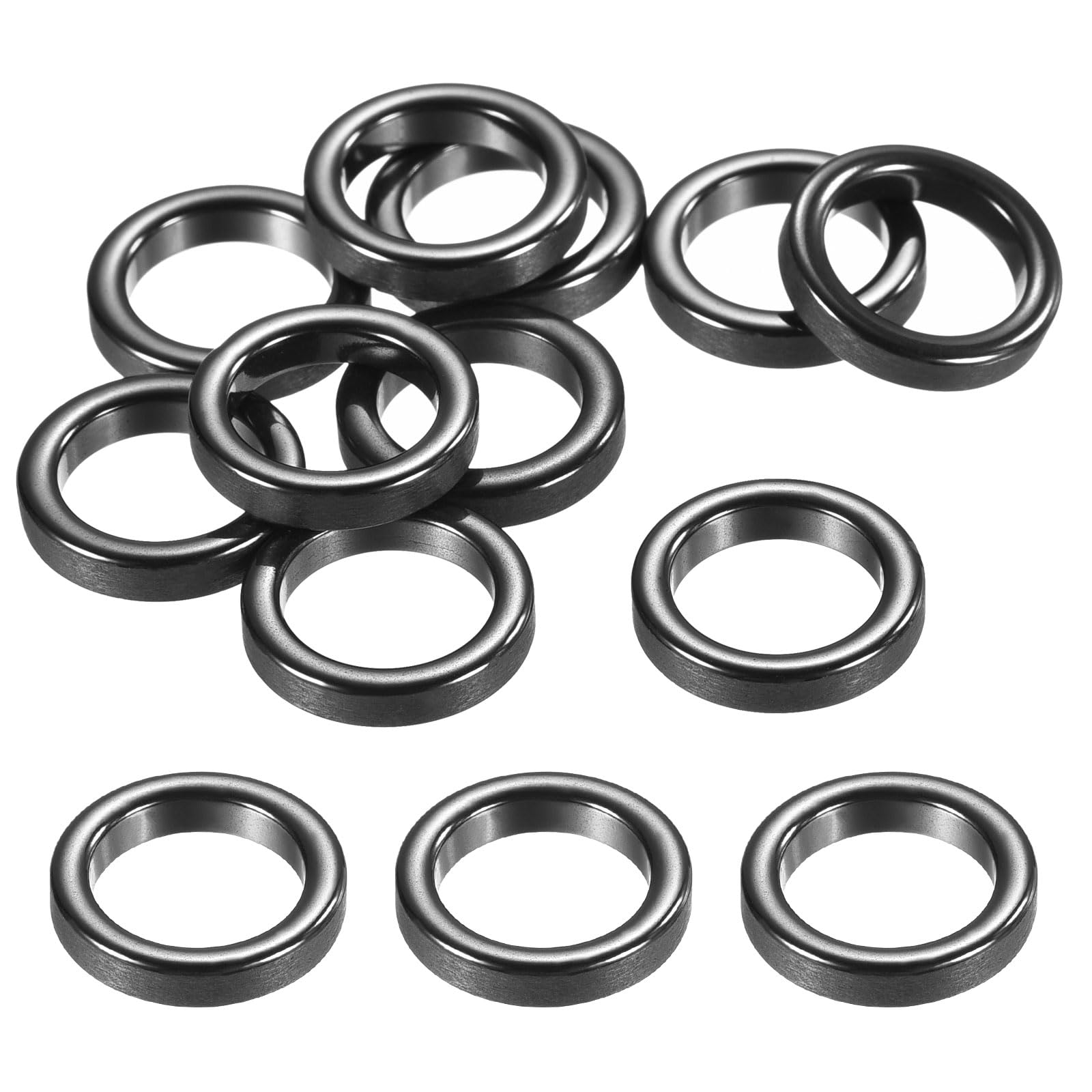 PATIKIL 0.46 Inch Fishing Rod Guide Rings, 30Pcs Ceramic Guides Rings Fish Rod Repair Kit Fishing Pole Eyelet Replacement for Freshwater Saltwater, Black