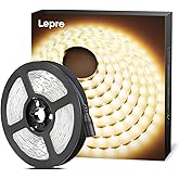 Lepro 12V LED Strip Light, Flexible, SMD 2835, 16.4ft Tape Light for Home, Kitchen, Party, Christmas and More, Non-Waterproof, Warm White(Not Include Power Adapter)