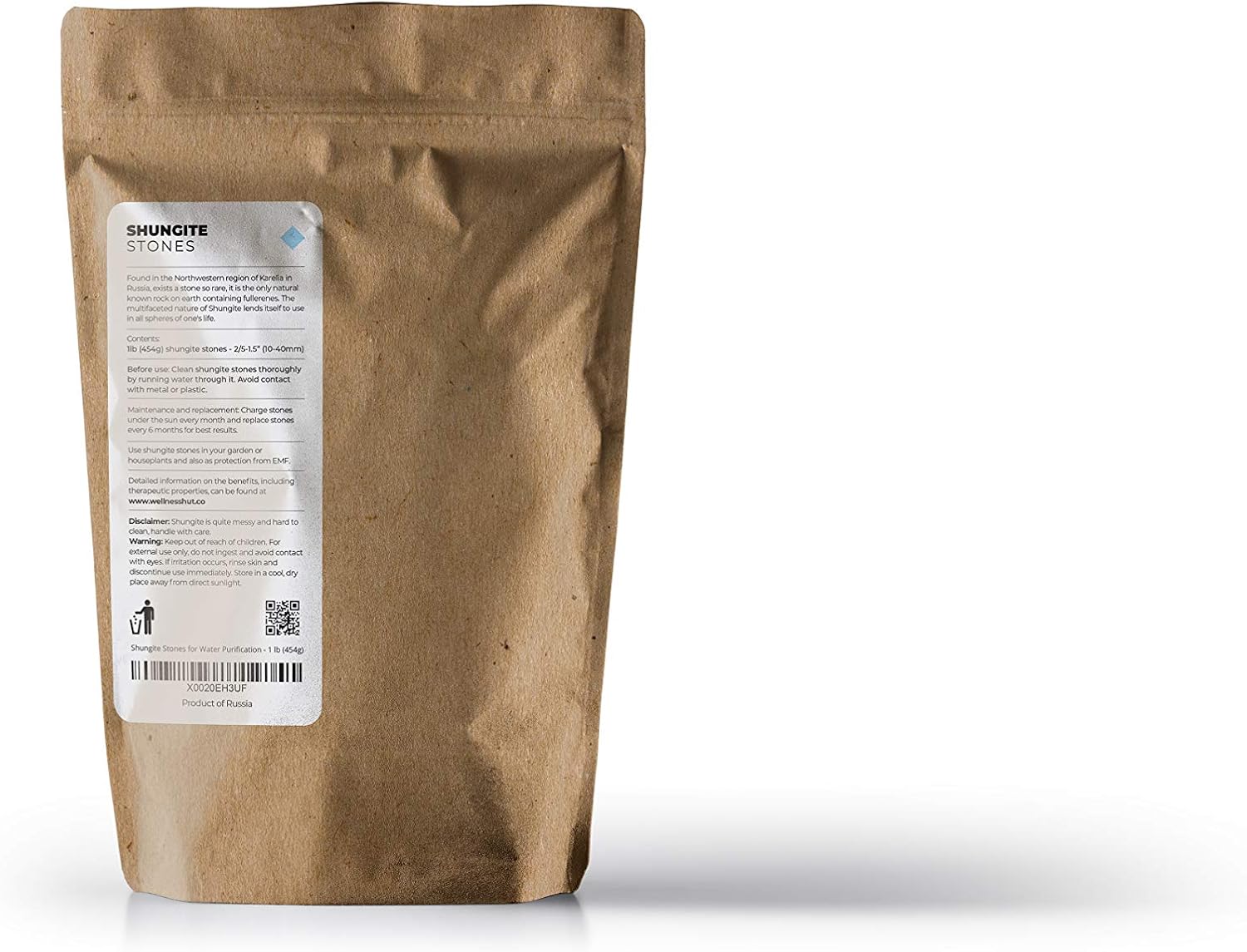 wellness hut Shungite Stones 1 lb (454 g) - for Shungite Water & EMF Protection: Home & Kitchen