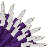 Brite Star 50 Lt Designer Series Mini Lights, Clear, Purple Wire
