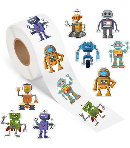 Autocollants Robots DIY Qpout - 48 Feuilles - Pour Enfants, Fêtes Et Créativité - Cadeau Anniversaire