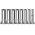 1/4 Inch Drive Socket Set - 8 Piece Metric 12-Point Deep Socket Set (6mm, 7mm, 8mm, 9mm, 10mm, 11mm, 12mm, 13mm)- Chrome Vanadium Steel with Sturdy Holder - 50BV30