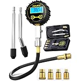AZUNO Compression Tester Automotive, Digital Compression Gauge 200 PSI for Petrol Engine Cylinder Compression Tester Kit with Adapter &amp; Hose