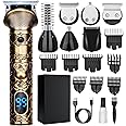 Beard Trimmer for Men Cordless, 6-in-1 Electric Mens Hair Clippers,Professional Clippers for men, Zero Gapped Grooming Shaving Machine, with LED Display, Nose/Face/Body/Baerd/Clippers and Trimmers set