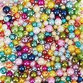PONABEADIY 2450PCS 3 Styles Pearl Bubble Beads with Hole ABS Plastic Imitation Pearls Round Colorful Bubblegum Resin Loose Spacer Bead Bulk for Jewelry Making Necklace Bracelet DIY Crafts Supply