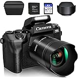 Saneen Digital Camera, 4k Cameras for Photography & Video, 64MP WiFi Touch Screen Vlogging Camera for YouTube with Flash, 32G