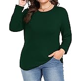 HLTPRO Long Sleeve Shirts for Women - Plus Size Workout Athletic Yoga Casual Crewneck Oversized Trendy Tops for Gym