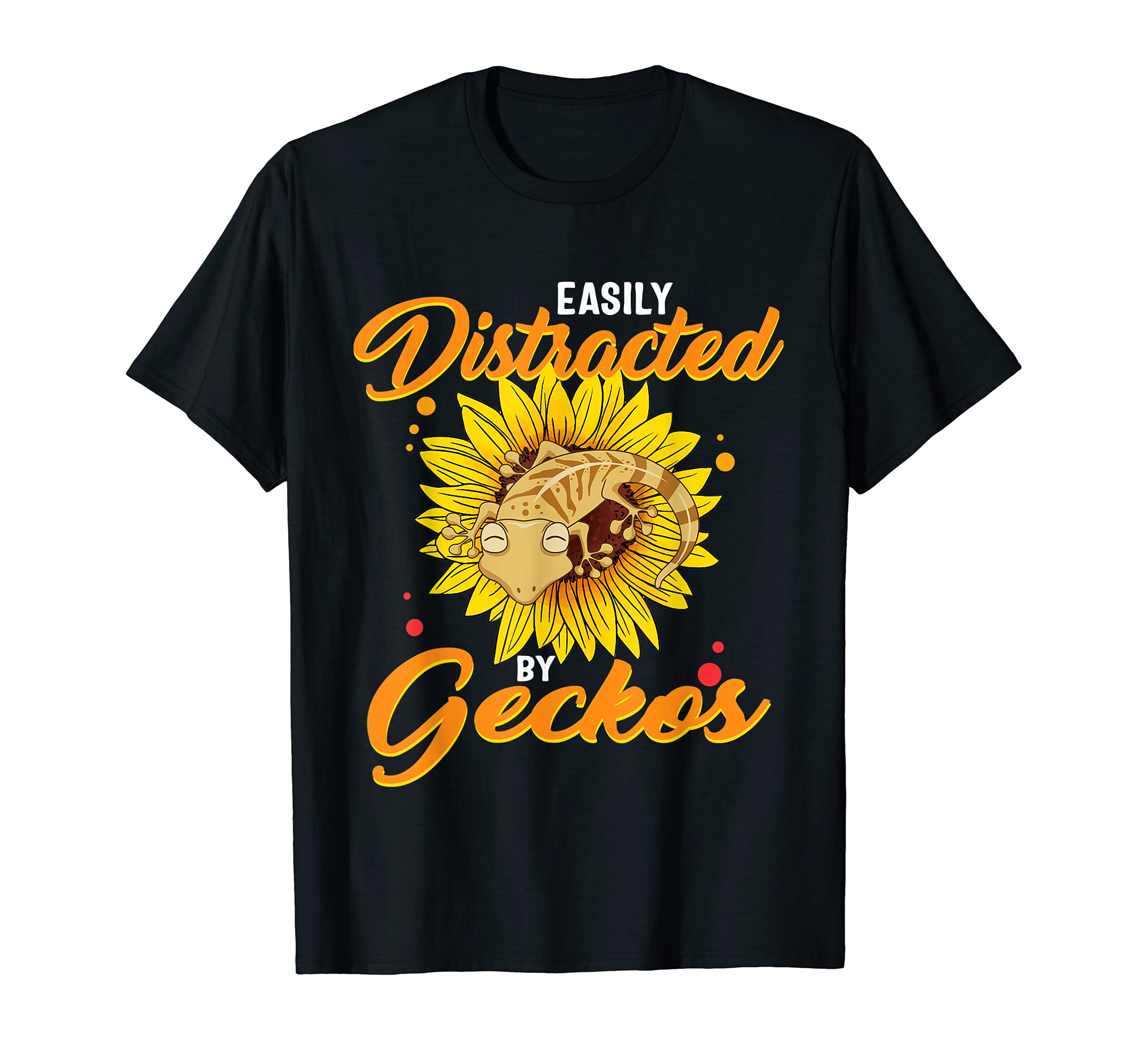 Easily Distracted By Geckos Lizard Reptile Leopard Gecko T-Shirt