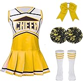 yolsun Cheerleader Costume for Girls Cheerleading Kids Dress up Halloween Cute Uniform High School Cheer leader Outfit